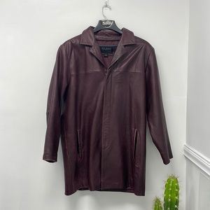 Maroon leather jacket